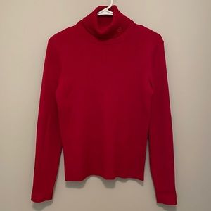 Lauren Ralph Lauren Red Turtleneck Sweater Size M